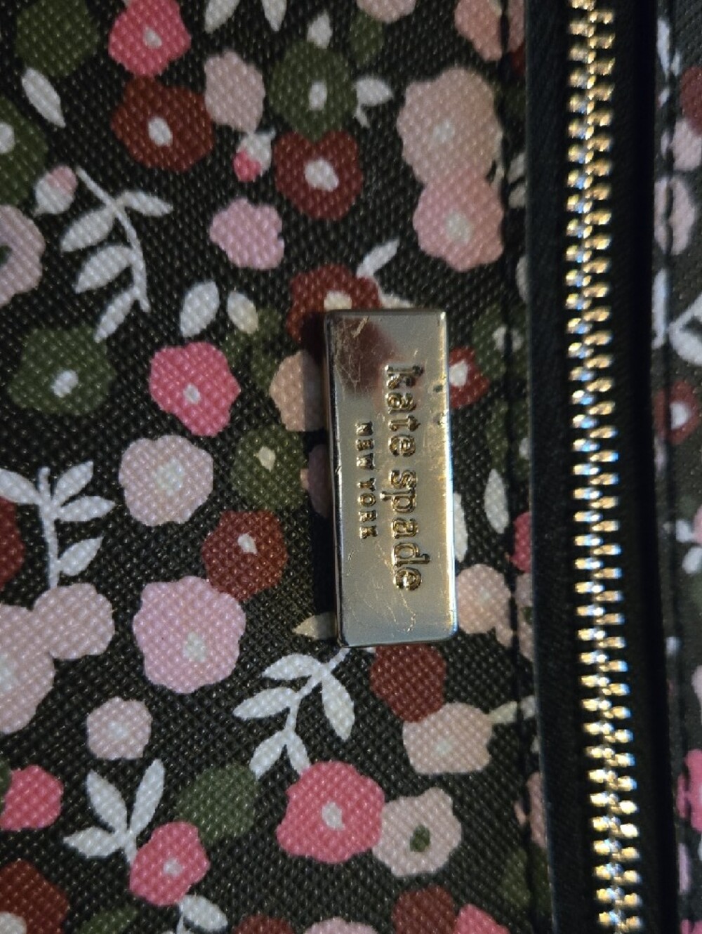 kate spade Black Floral Wristlet with Pink Accents - Picture 2 of 5